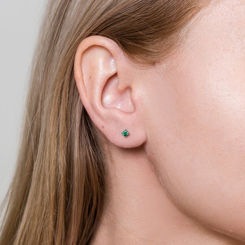 Пусеты Fiore Luna GREEN, AE03187-8A G/S фото 4